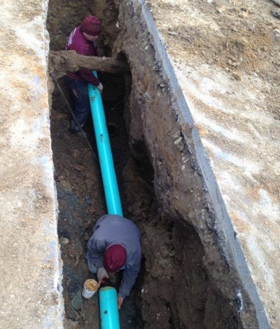 Sewer pipe installation in Bridgeport